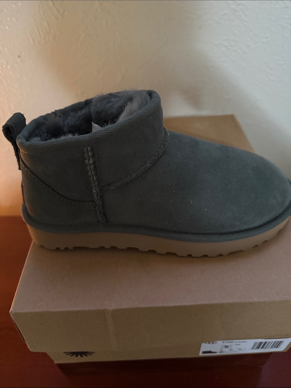 UGG Charcoal Suede Short Classic Ankle Booties - Picture 10 of 12